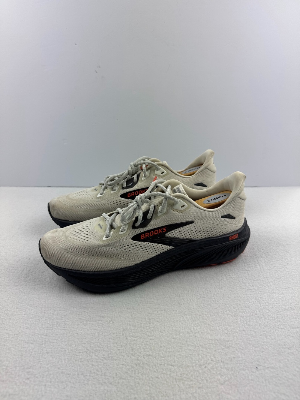 Brooks Ghost 18 Road Running Shoes Coconut/Pearl/Tigerlily Men Sz 10 1104931D292